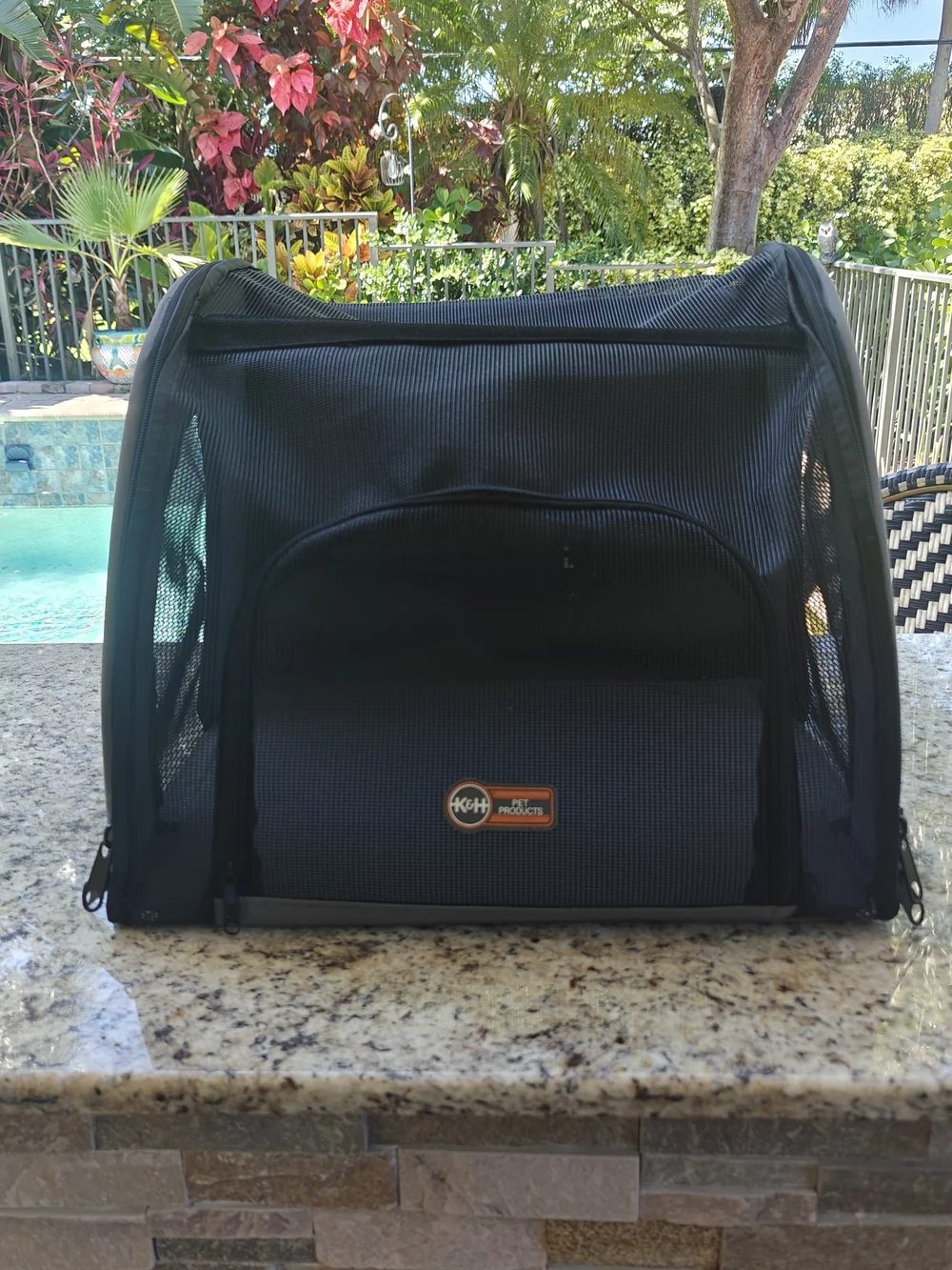 K&H Travel Safety Car Pet Carrier - Black and Gray